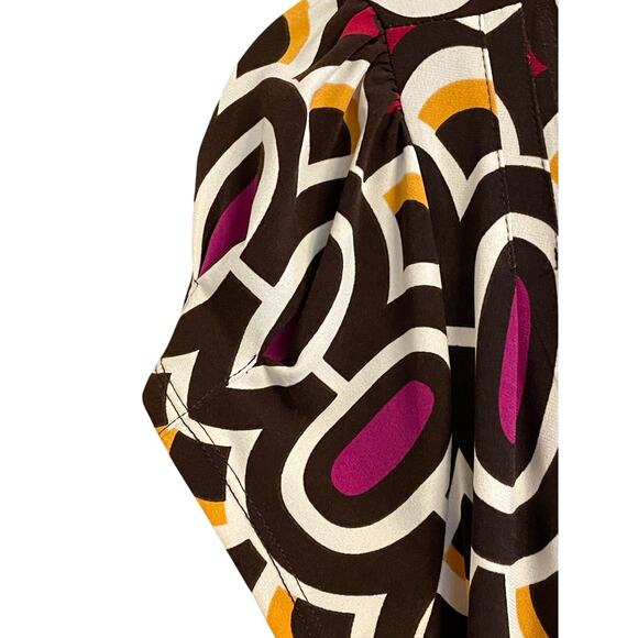 Bisou Bisou 90s Retro Geo-print True Wrap Dress size 6 - Picture 9 of 10